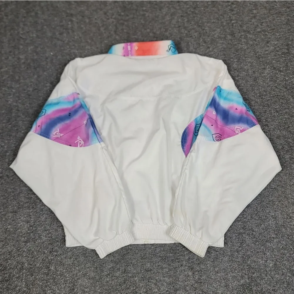 Vintage Sergio Tacchini Track Jacket Women’s M White Colorblock 80s 90s Tennis.